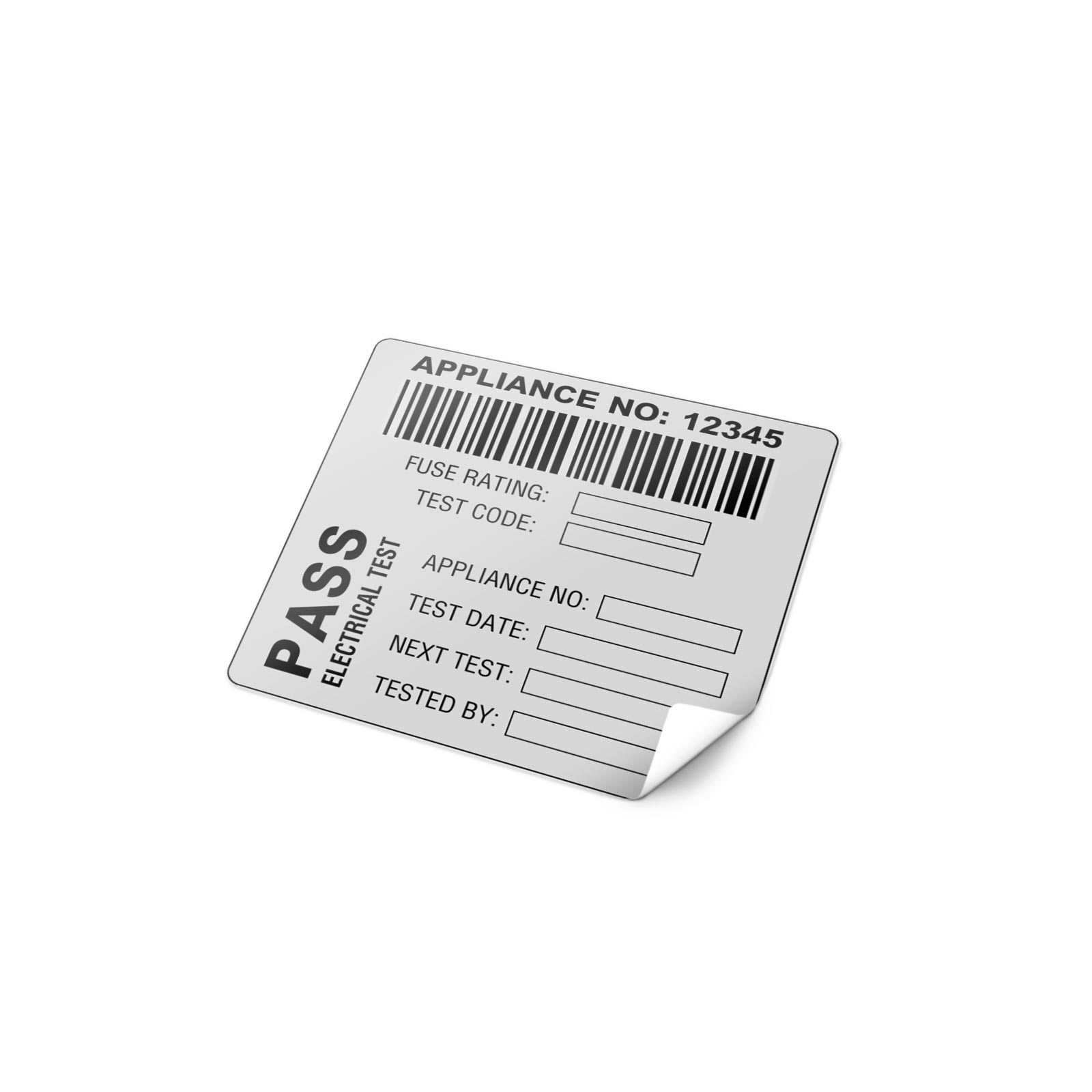Martindale BAR2 Combined Barcode & Pass PAT Test Label